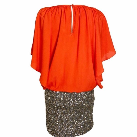 C. Luce Orange & Sequin Bottom Dress - Picture 3 of 7